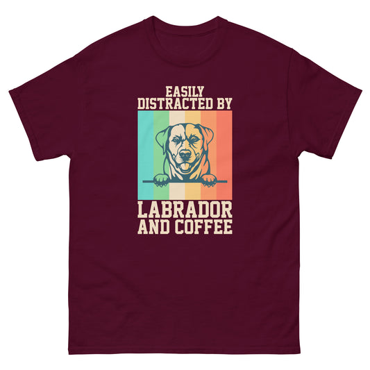 Easily Distracted By Labrador and Coffee T-Shirts