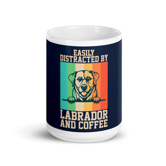 Easily Distracted By Labrador and Coffee Mug